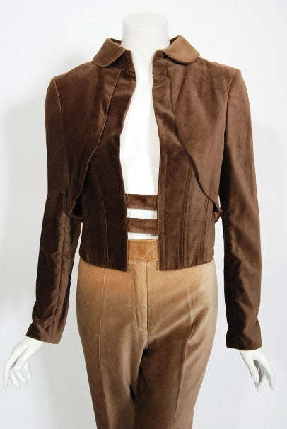 2001 Chloe by Stella McCartney Ombré Velvet Cropped Jacket Pants &amp; Boots