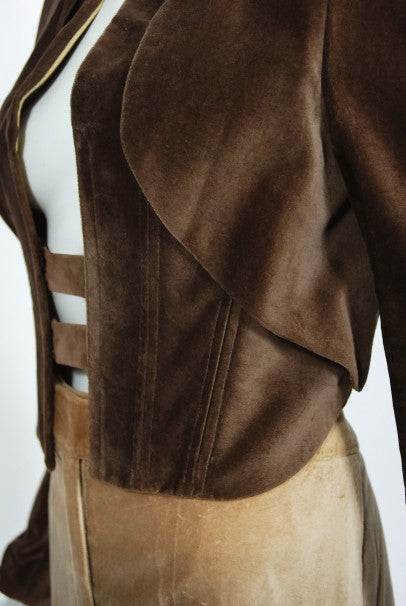 2001 Chloe by Stella McCartney Ombré Velvet Cropped Jacket Pants &amp; Boots