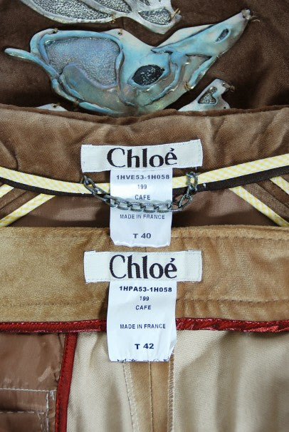 2001 Chloe by Stella McCartney Ombré Velvet Cropped Jacket Pants &amp; Boots