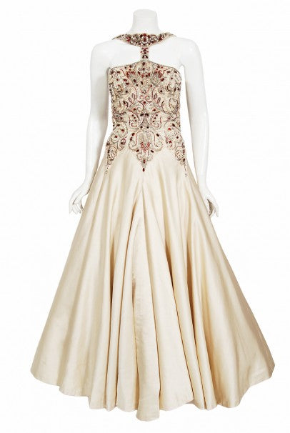 1996 Iconic Madonna &#39;Evita&#39; Film-Worn Beaded Ivory Silk Couture Gown
