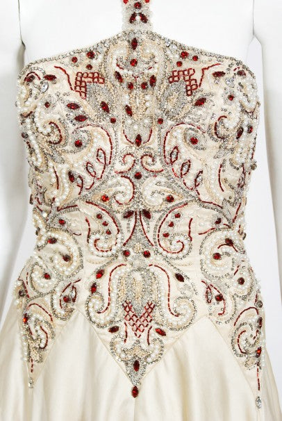 1996 Iconic Madonna &#39;Evita&#39; Film-Worn Beaded Ivory Silk Couture Gown