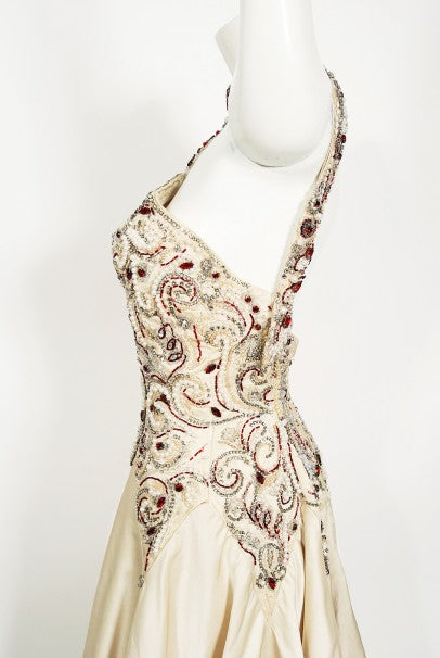 1996 Iconic Madonna &#39;Evita&#39; Film-Worn Beaded Ivory Silk Couture Gown