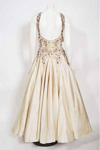 1996 Iconic Madonna &#39;Evita&#39; Film-Worn Beaded Ivory Silk Couture Gown