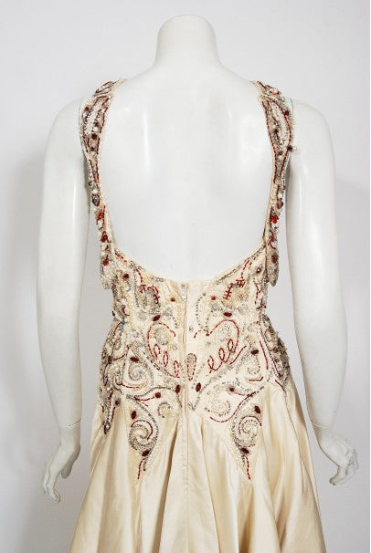 1996 Iconic Madonna &#39;Evita&#39; Film-Worn Beaded Ivory Silk Couture Gown