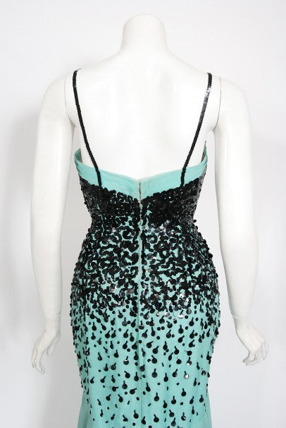 1950&#39;s Marie Latz Couture Beaded Silk Gown Ensemble Worn by Yma Sumac