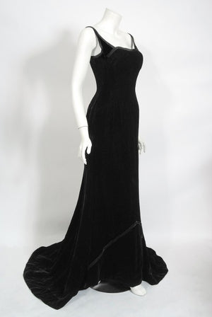 1967 Don Loper Couture For Barbra Streisand Black Hourglass Gown & Hat