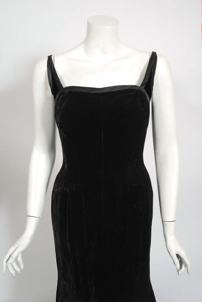 1967 Don Loper Couture For Barbra Streisand Black Hourglass Gown &amp; Hat