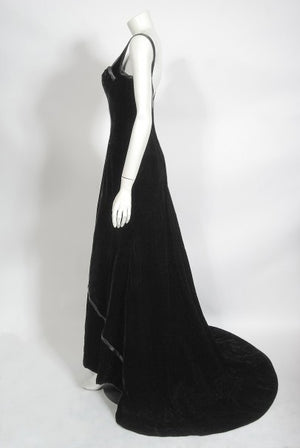 1967 Don Loper Couture For Barbra Streisand Black Hourglass Gown & Hat