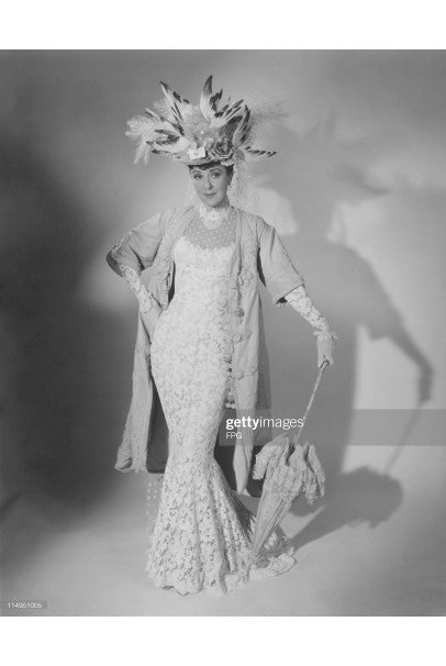 1969 Gypsy Rose Lee Custom Couture Ivory Lace & Pink Silk Victorian Gown