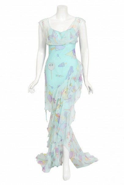 2002 Christian Dior by Galliano Novelty Candy Print Silk