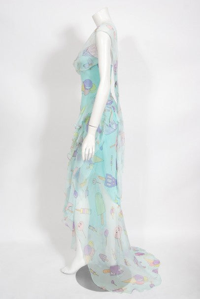 2002 Christian Dior by Galliano Novelty Candy Print Silk 2002 Christian Dior by Galliano Novelty Candy Print Silk