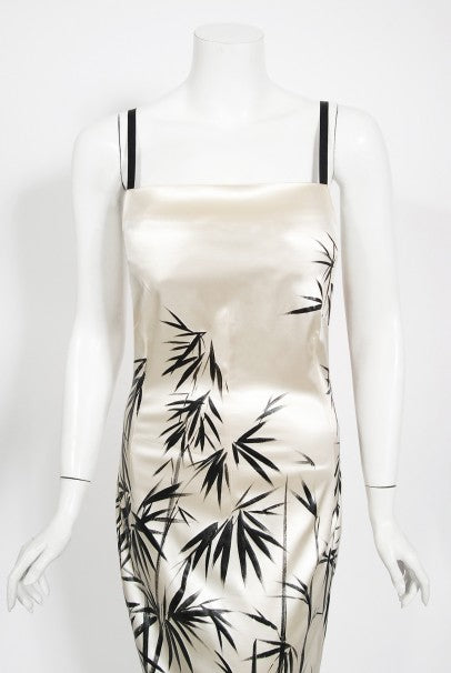 1999 Dolce &amp; Gabbana Runway Hand-Painted Bamboo Stretch Silk Gown