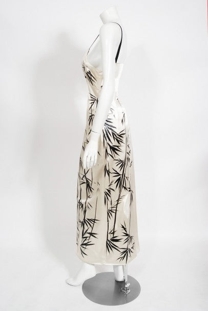 1999 Dolce &amp; Gabbana Runway Hand-Painted Bamboo Stretch Silk Gown