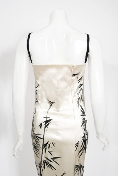 1999 Dolce &amp; Gabbana Runway Hand-Painted Bamboo Stretch Silk Gown