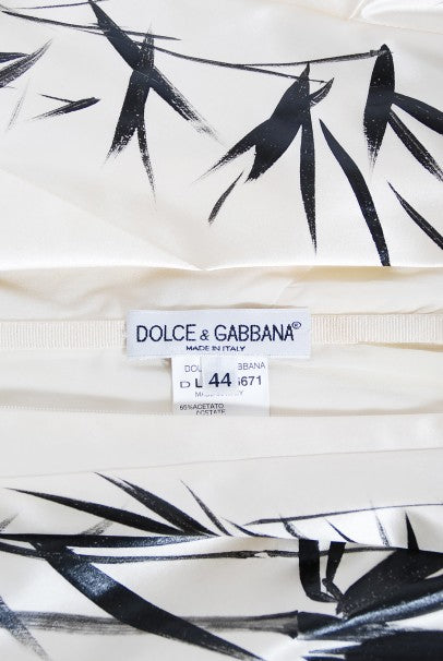 1999 Dolce &amp; Gabbana Runway Hand-Painted Bamboo Stretch Silk Gown