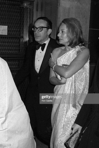 1976 Halston Couture Navy Silk Draped One-Shoulder Wrap Goddess Gown