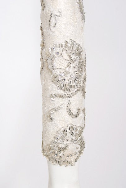 2003 Christian Dior by Galliano Haute Couture Beaded Lace Bias-Cut Gown