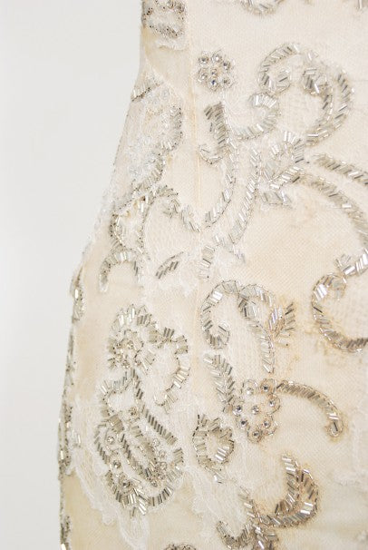 2003 Christian Dior by Galliano Haute Couture Beaded Lace Bias-Cut Gown