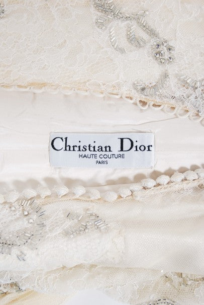 2003 Christian Dior by Galliano Haute Couture Beaded Lace Bias-Cut Gown 2003 Christian Dior by Galliano Haute Couture Beaded Lace Bias-Cut Gown
