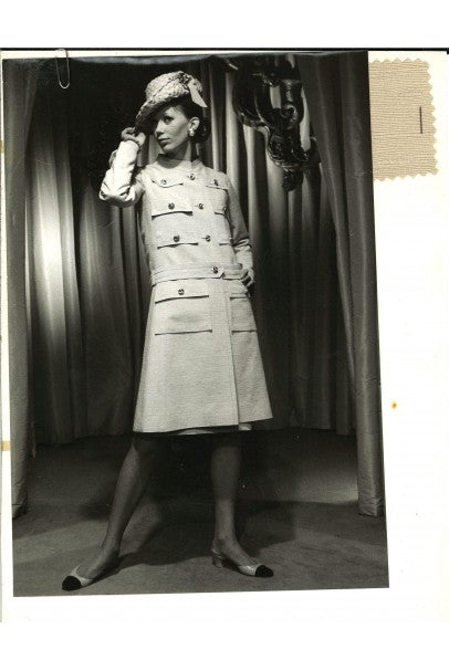 1969 Chanel Haute Couture Oatmeal Linen Documented Jacket Skirt