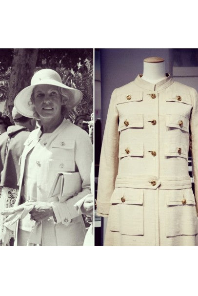 1969 Chanel Haute Couture Oatmeal Linen Documented Jacket Skirt Suit