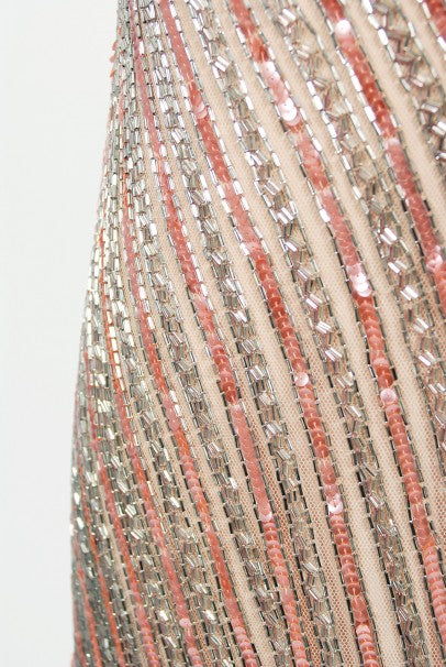 1970&#39;s Bob Mackie Couture Beaded Strapless Hourglass High-Slit Gown