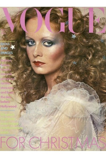 1973 Zandra Rhodes Couture Hand Painted Ivory Sheer Chiffon &amp; Tulle Gown