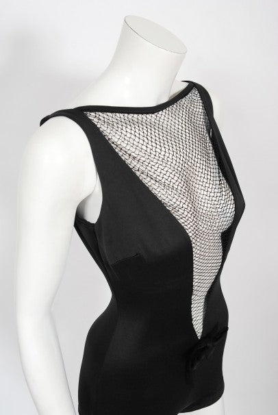 1964 Cole of California Documented Black Fishnet &#39;Scandal Suit&#39; Swimsuit