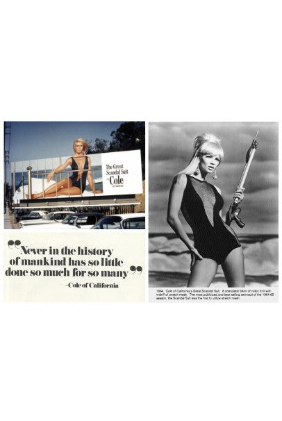 1964 Cole of California Documented Black Fishnet &#39;Scandal Suit&#39; Swimsuit
