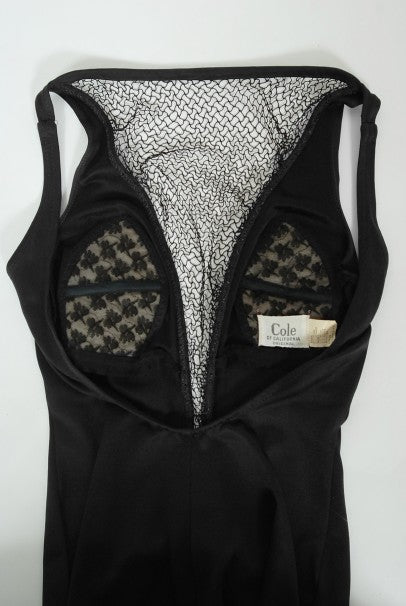 1964 Cole of California Documented Black Fishnet &#39;Scandal Suit&#39; Swimsuit