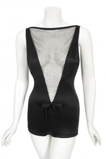 1964 Cole of California Documented Black Fishnet &#39;Scandal Suit&#39; Swimsuit