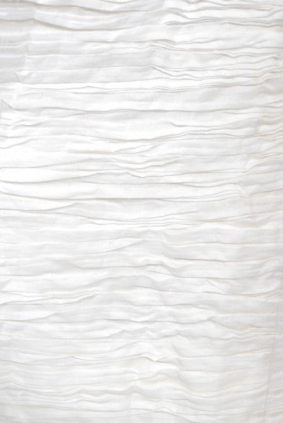 1960&#39;s Sybil Connolly Couture Pleated White Linen Bell-Sleeve Dress