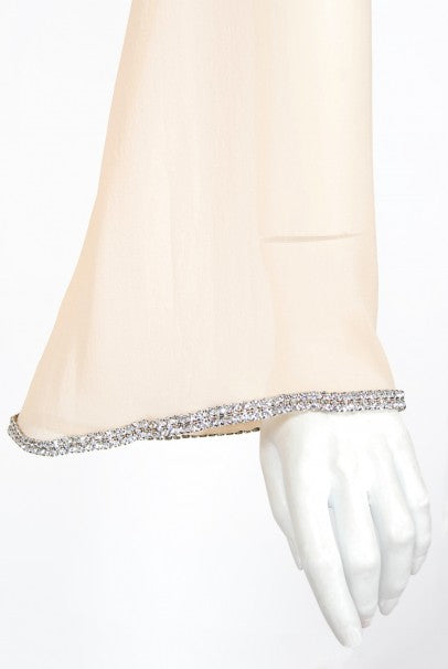 1995 Dolce &amp; Gabbana Rhinestone Peach Silk Bias-Cut Slip Dress w/ Jacket