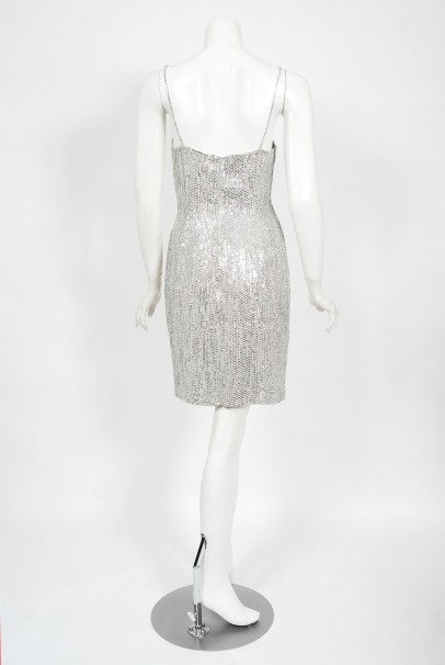 1990 Michael Kors Documented Madonna Beaded Rhinestone Mini Slip Dress Timeless Vixen