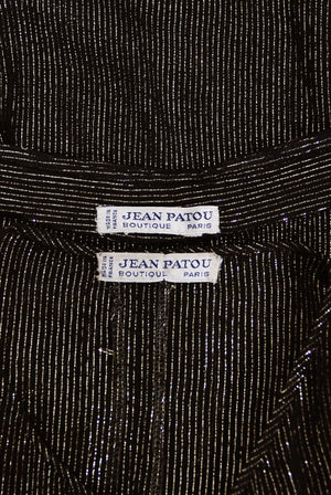 1970's Jean Patou Sheer Metallic Lurex Silk Full-Length Jacket Pantsuit