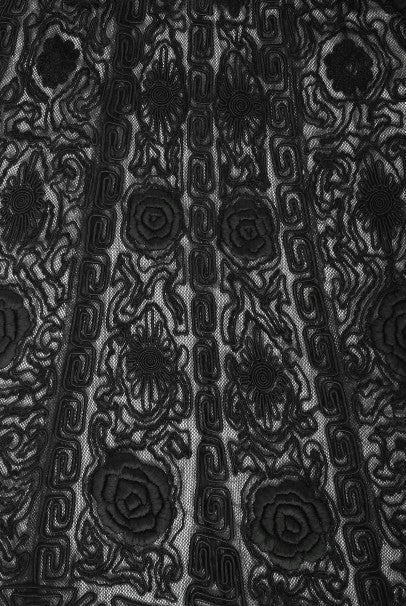 1910&#39;s Henriette Favre Paris Couture Embroidered Net-Lace Fringed Jacket