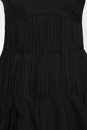 1955 Jean Dessès Haute Couture Documented Black Chiffon Petal Dress