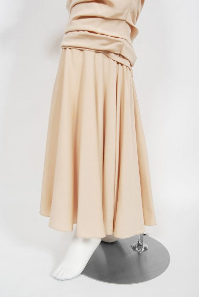 2013 Dolce &amp; Gabbana Naked Nude Ruched Stretch Silk Hourglass Mermaid Gown