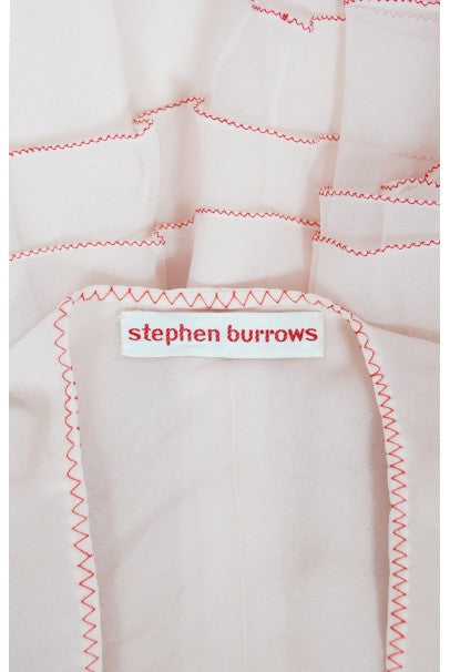 1970&#39;s Stephen Burrows Pale-Pink Layered Chiffon Wrap Blouse Pantsuit