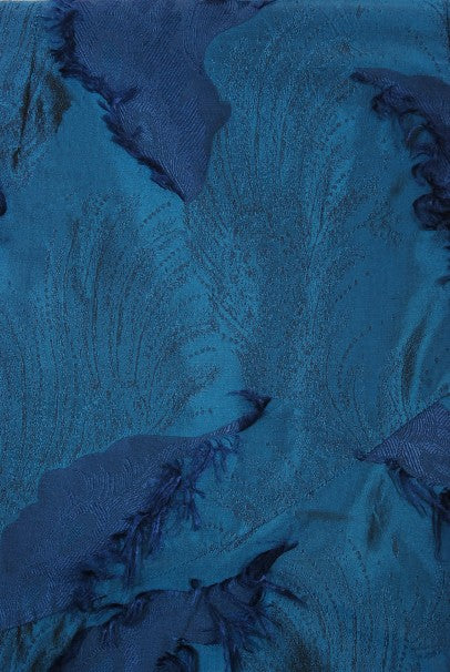 1999 Christian Dior by Galliano Sapphire Blue Eyelash Silk Bias-Cut Gown