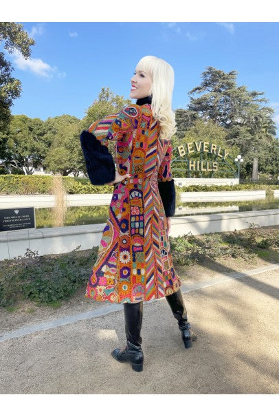 1969 Thea Porter Couture Rare 'Samawa' Embroidered Wool Documented Coat