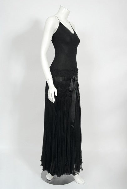 2004 Christian Dior by Galliano Sheer Silk Pleated Bias-Cut Slip Gown