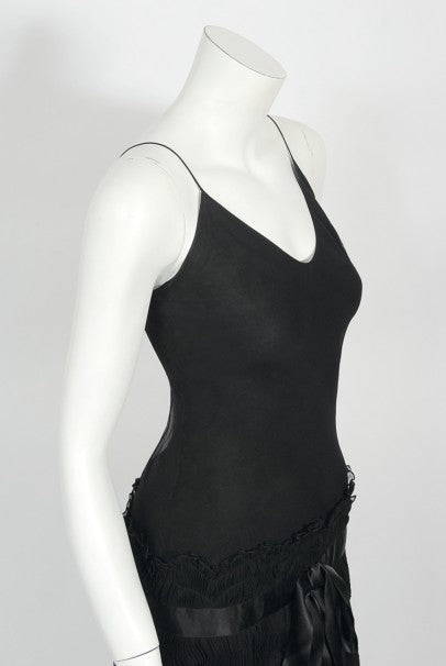 2004 Christian Dior by Galliano Sheer Silk Pleated Bias-Cut Slip Gown