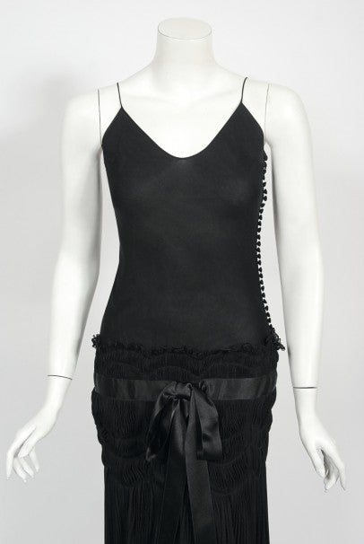 2004 Christian Dior by Galliano Sheer Silk Pleated Bias-Cut Slip Gown