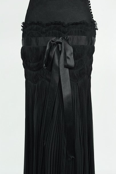 2004 Christian Dior by Galliano Sheer Silk Pleated Bias-Cut Slip Gown