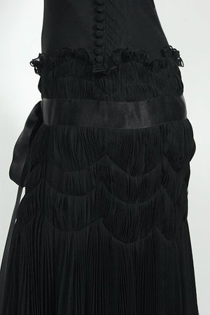 2004 Christian Dior by Galliano Sheer Silk Pleated Bias-Cut Slip Gown