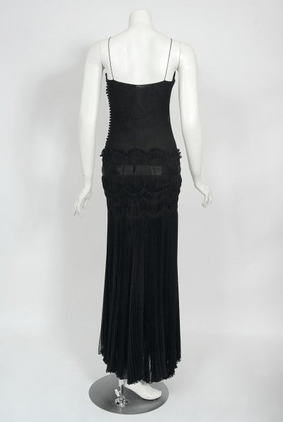2004 Christian Dior by Galliano Sheer Silk Pleated Bias-Cut Slip Gown