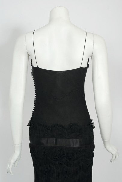 2004 Christian Dior by Galliano Sheer Silk Pleated Bias-Cut Slip Gown