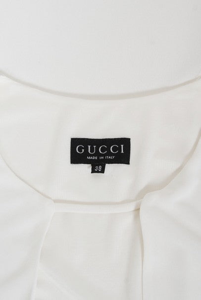 1996 Gucci by Tom Ford Runway White Stretch Jersey Cut-Out Plunge Gown