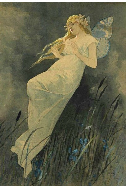 1912 Worth Haute Couture Beaded Butterfly Motif Silk Gown &amp; Headpiece